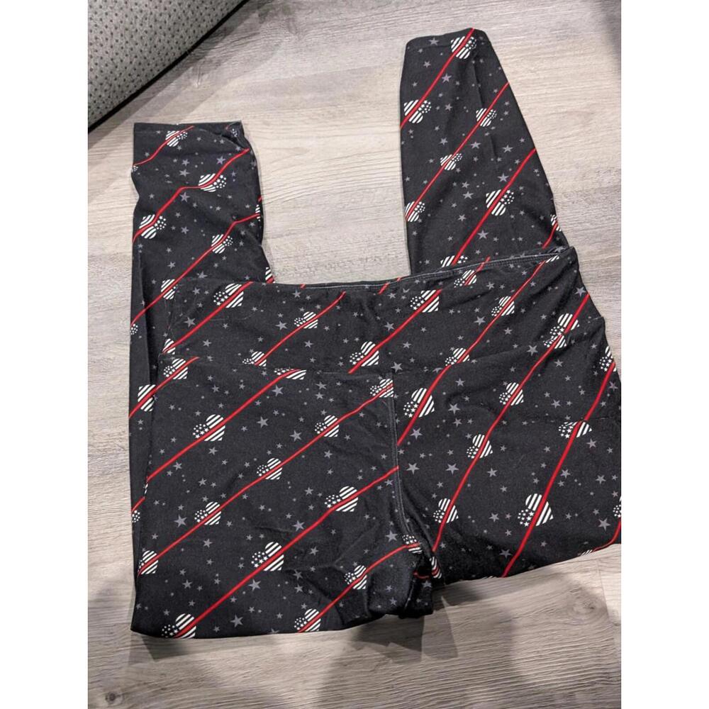 Fabulegs Thin Red Line Heart Leggings TC